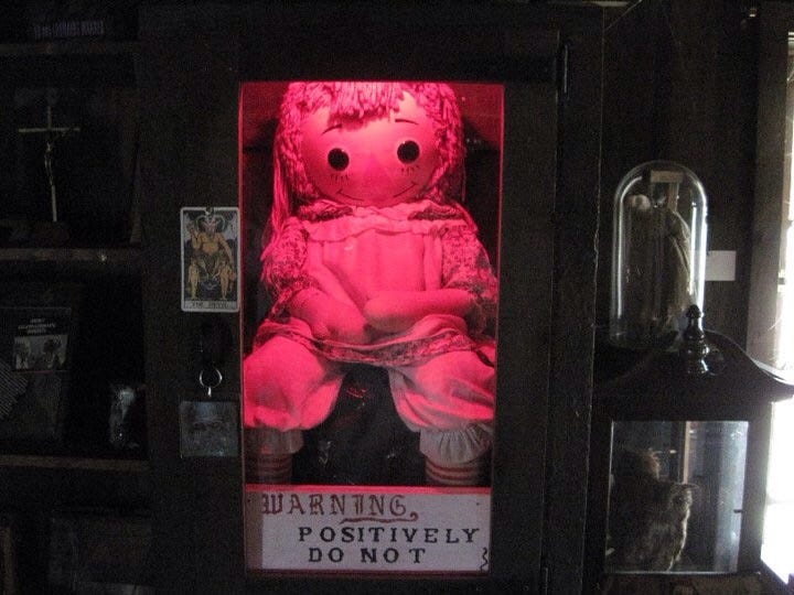 annabelle the doll in museum